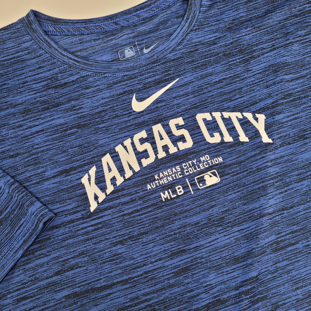 Nike Kansas City MLB Authentic Collection T-Shirt Mens XL Blue Excellent Dri-FIT